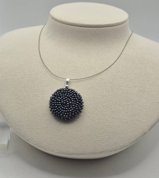 Kette LINNSI - Linse 28 mm | Silber | Perlen 2mm