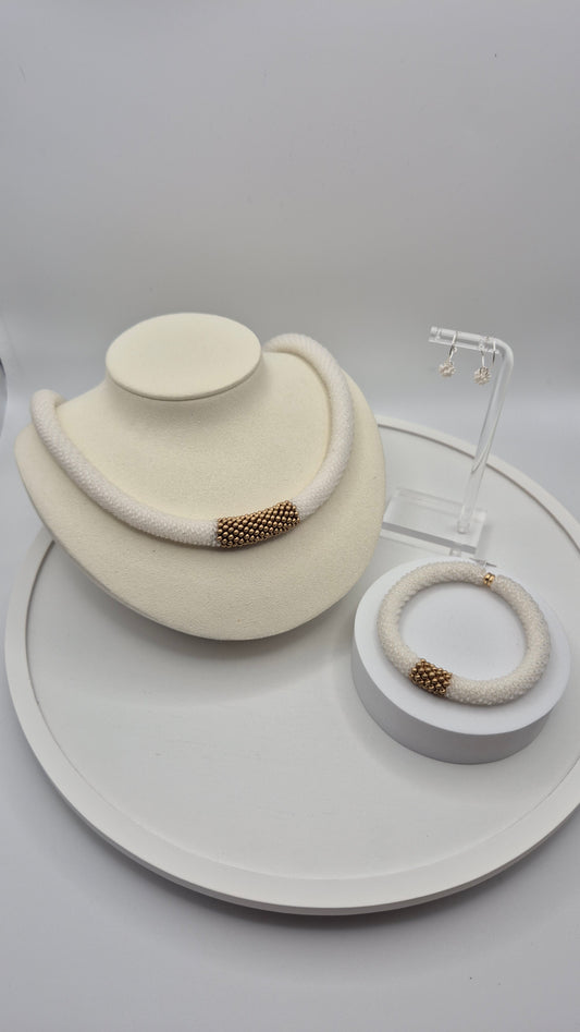 Halskette TUBE 2 - Breite 13mm | Perlen 2,5mm