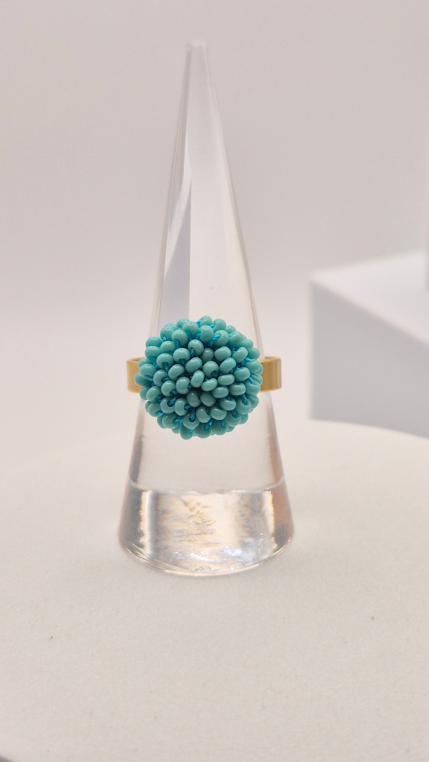 Ring DOT - Linse 12mm - 26mm | vergoldet | Perlen 2mm