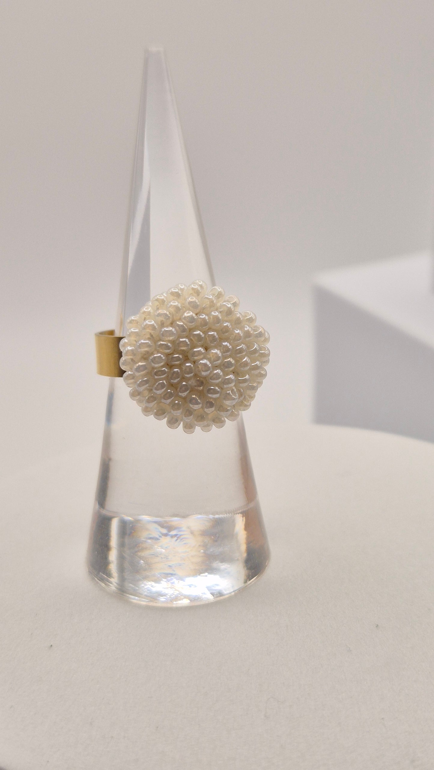 Ring DOT - Linse 12mm - 26mm | vergoldet | Perlen 2mm