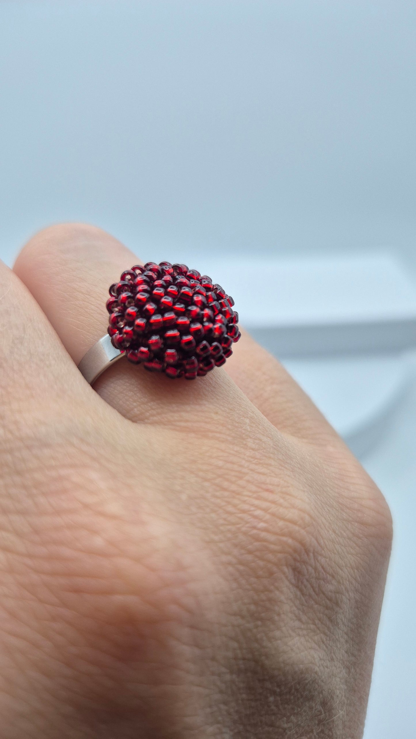 Ring DOT - Linse 12mm - 26mm | Edelstahl | Perlen 2mm