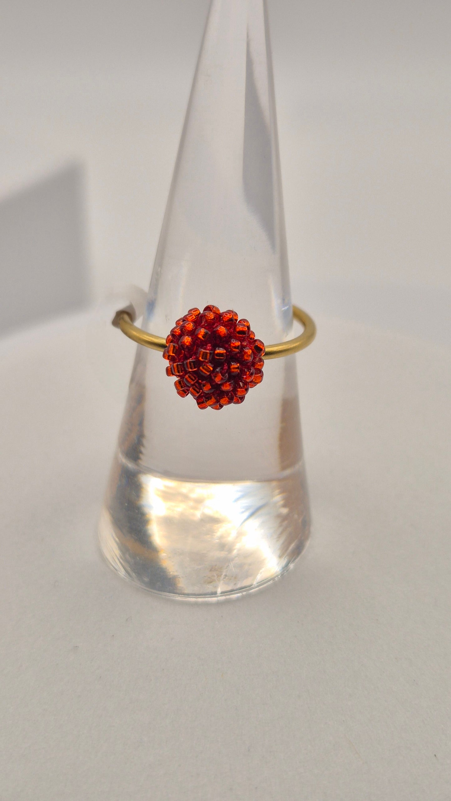 Ring DOT - Linse 8-10mm | vergoldet | Perlen 1mm