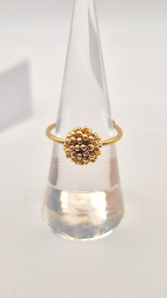 Ring DOT - Linse 8-10mm | vergoldet | Perlen 1mm