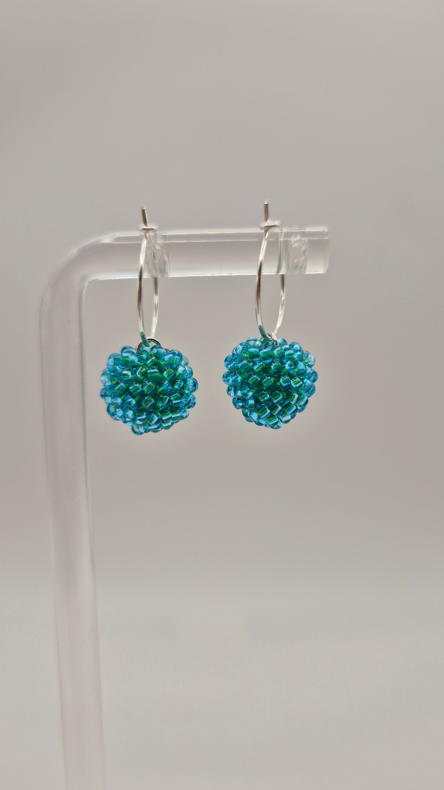 Creolen KUULA - Kugel 12mm | Silber | Perlen 2mm