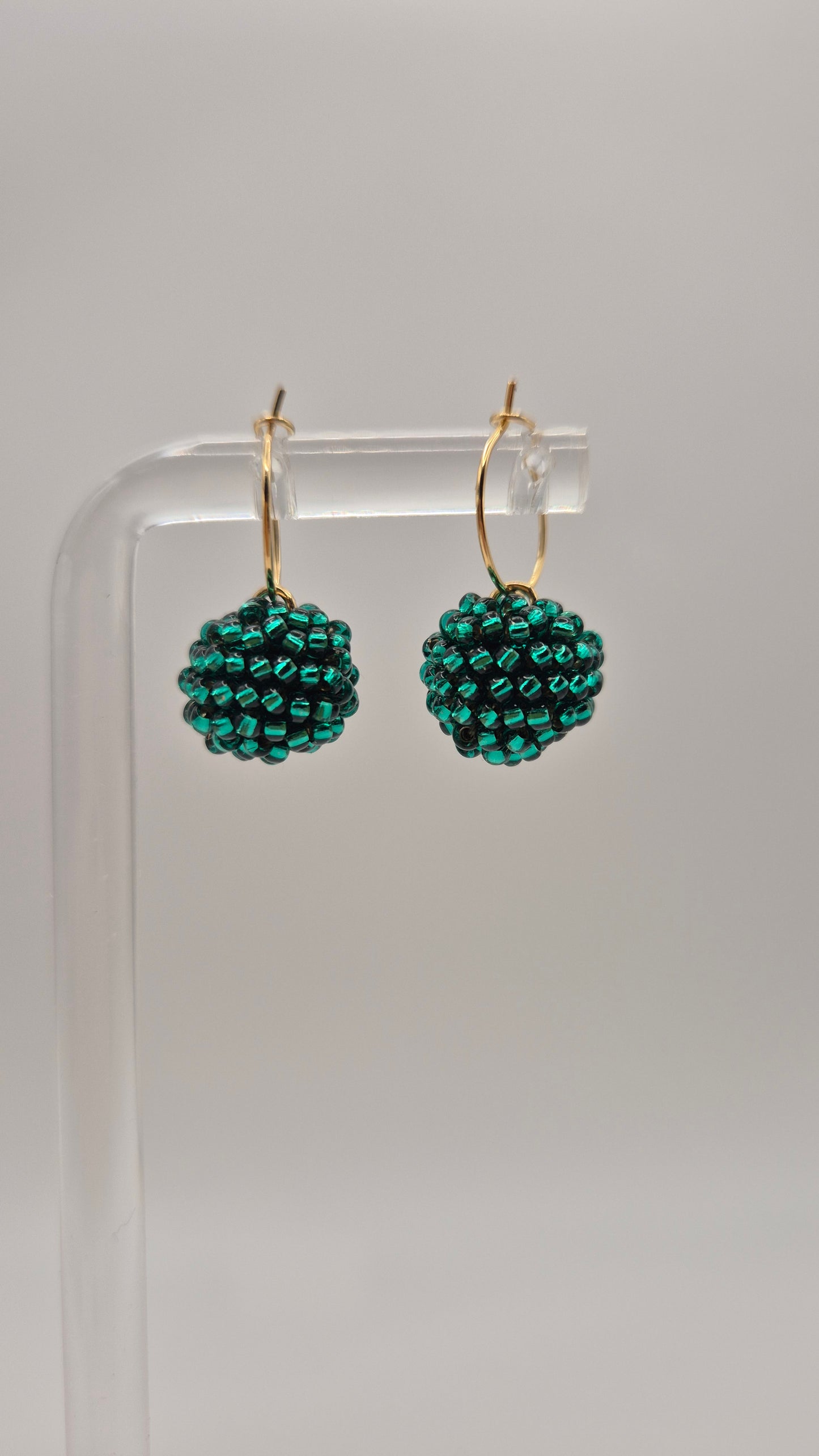 Creolen KUULA - Kugel 12mm | vergoldet | Perlen 2mm