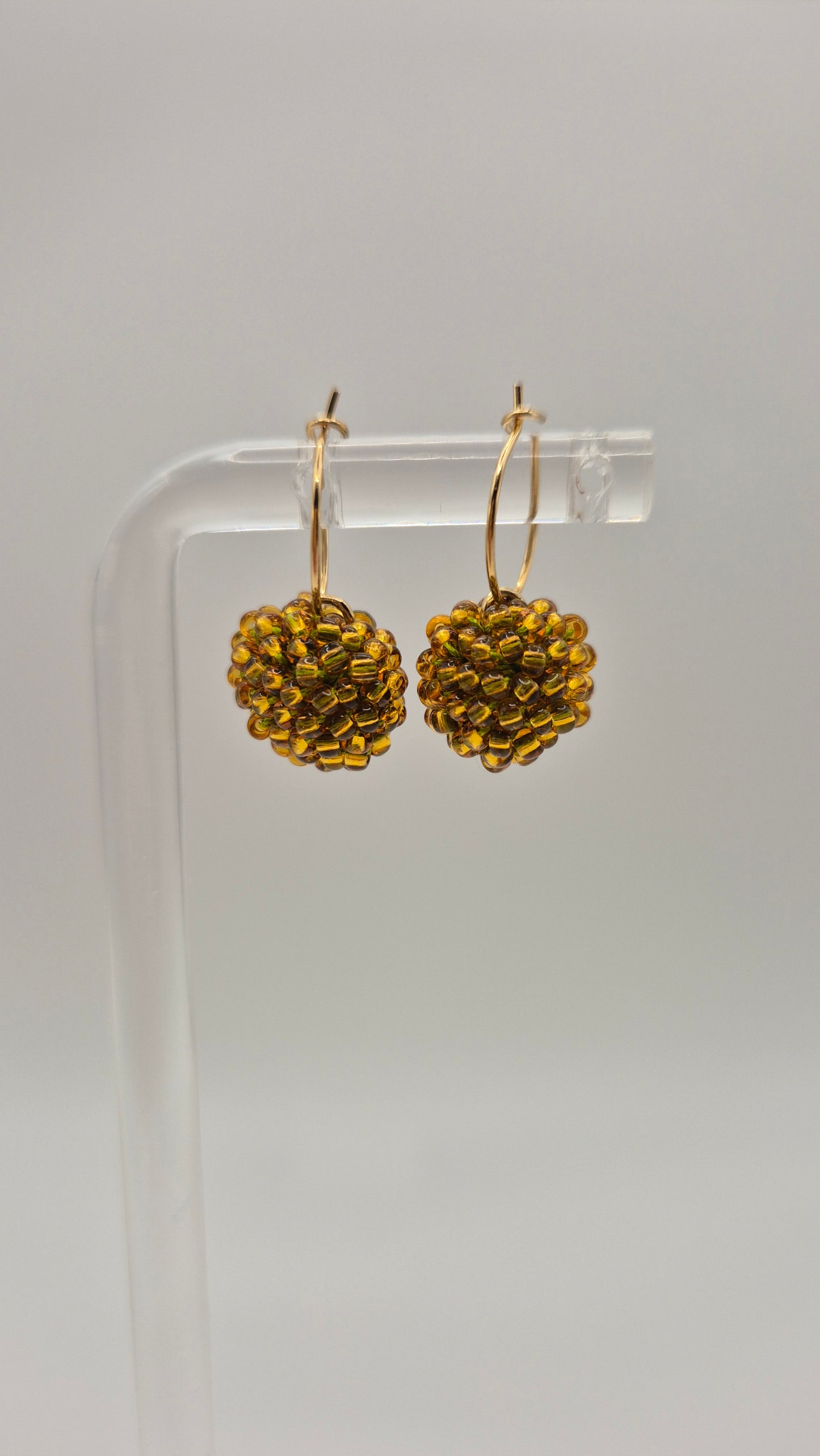 Creolen KUULA - Kugel 12mm | vergoldet | Perlen 2mm