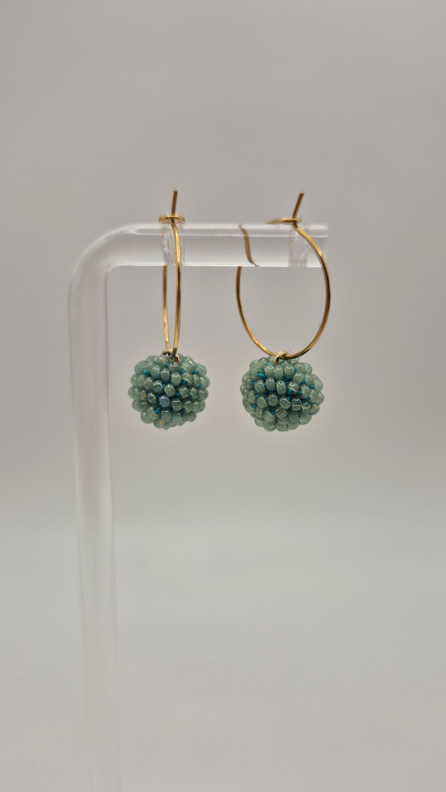 Creolen KUULA - Kugel 12mm | vergoldet | Perlen 2mm