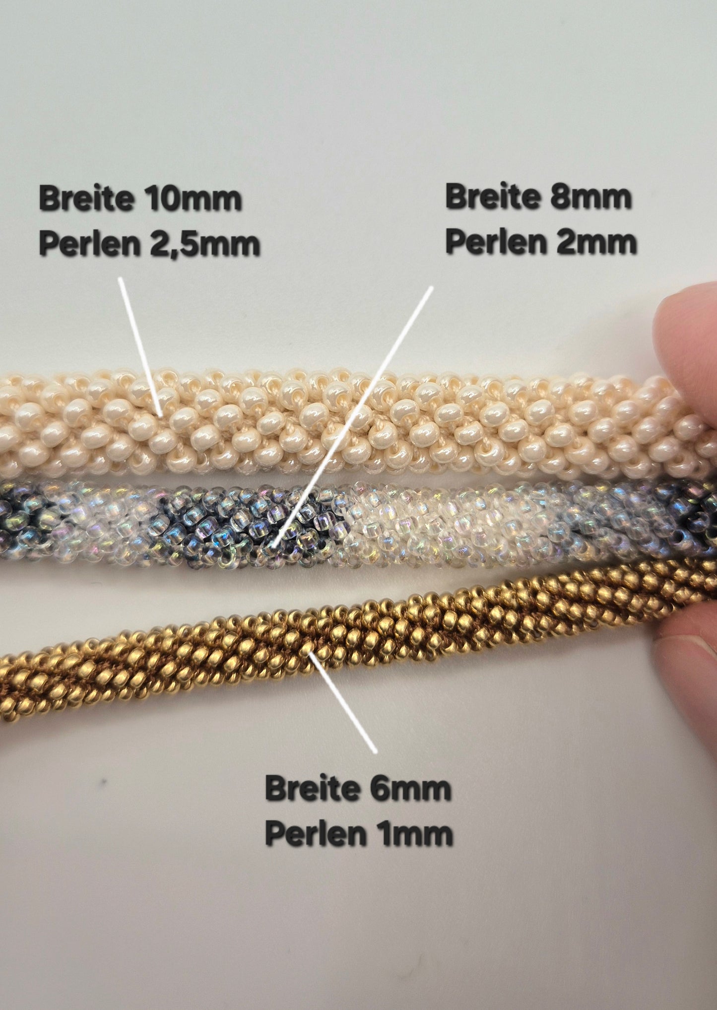 Halskette TUBE - Breite 10mm | Perlen 2,5mm