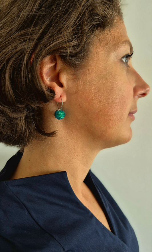 Creolen KUULA - Kugel 12mm | Silber | Perlen 2mm