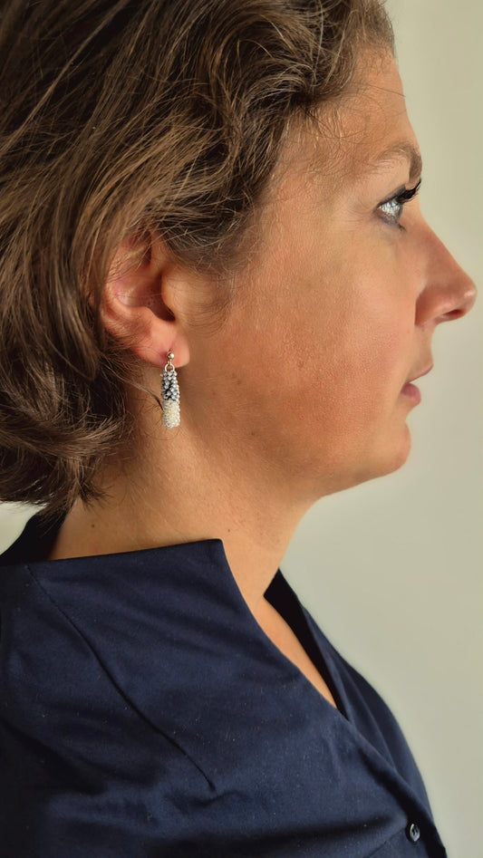 Ohr-Stecker Hänger STICK - Stäbchen 25mm | Silber | Perlen 1mm