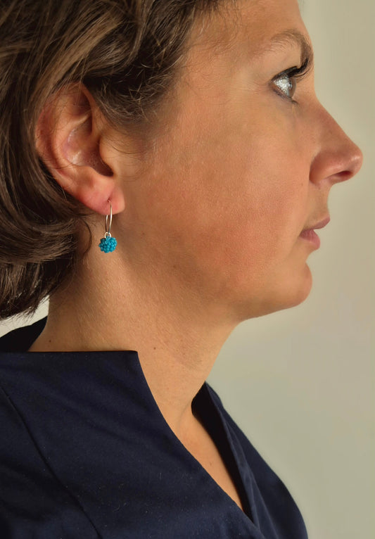 Creolen KUULA - Kugel 9mm | Silber | Perlen 2mm