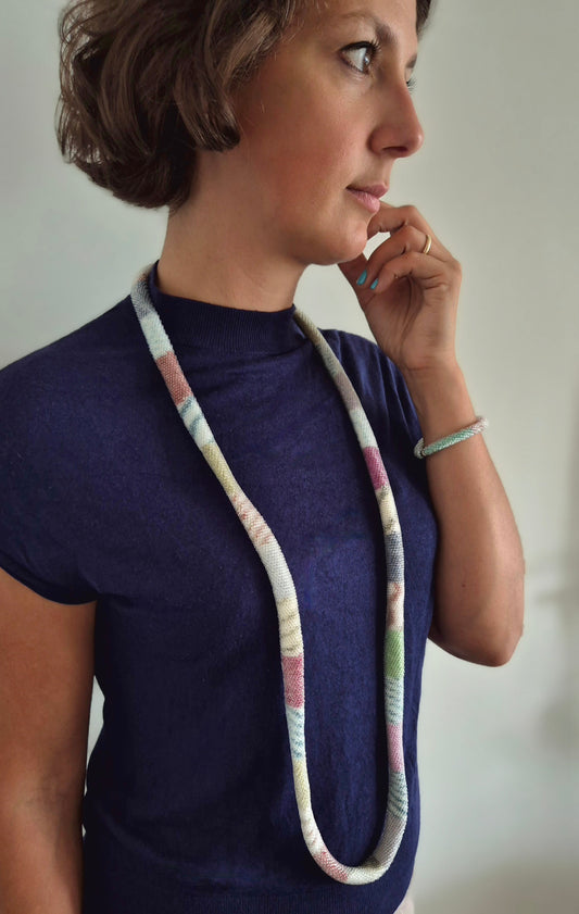 Halskette ENDLESS Unikat - Breite 15 mm | Perlen 2mm