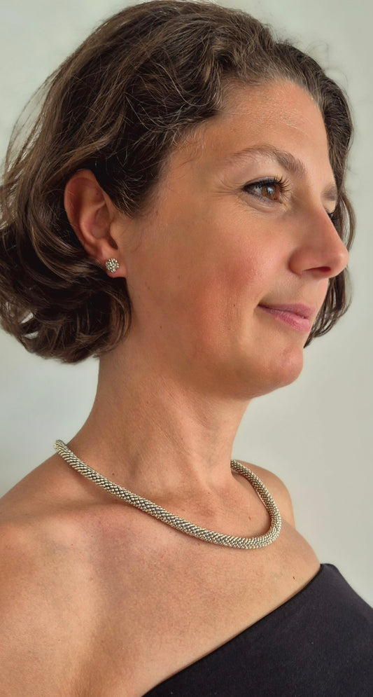 Halskette TUBE - Breite 8mm | Perlen 2mm