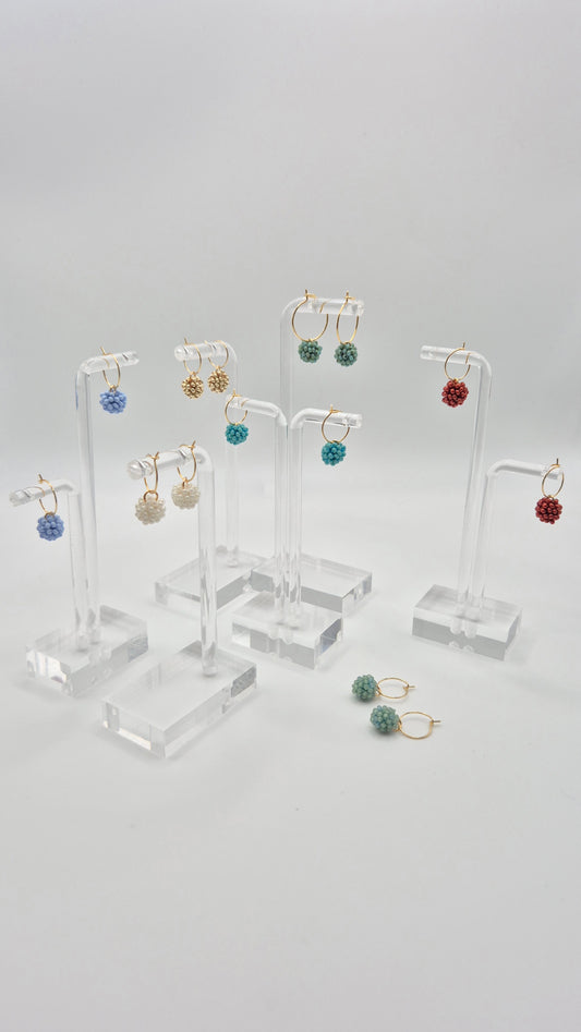 Creolen KUULA - Kugel 9mm | vergoldet | Perlen 2mm