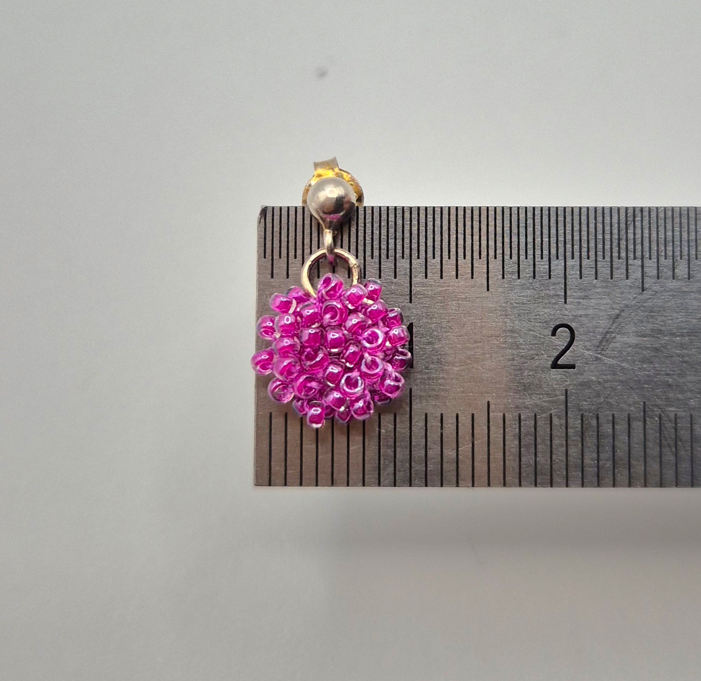 Ohr-Stecker Hänger LINNSI - Linse 10mm | Silber | Perlen 1mm