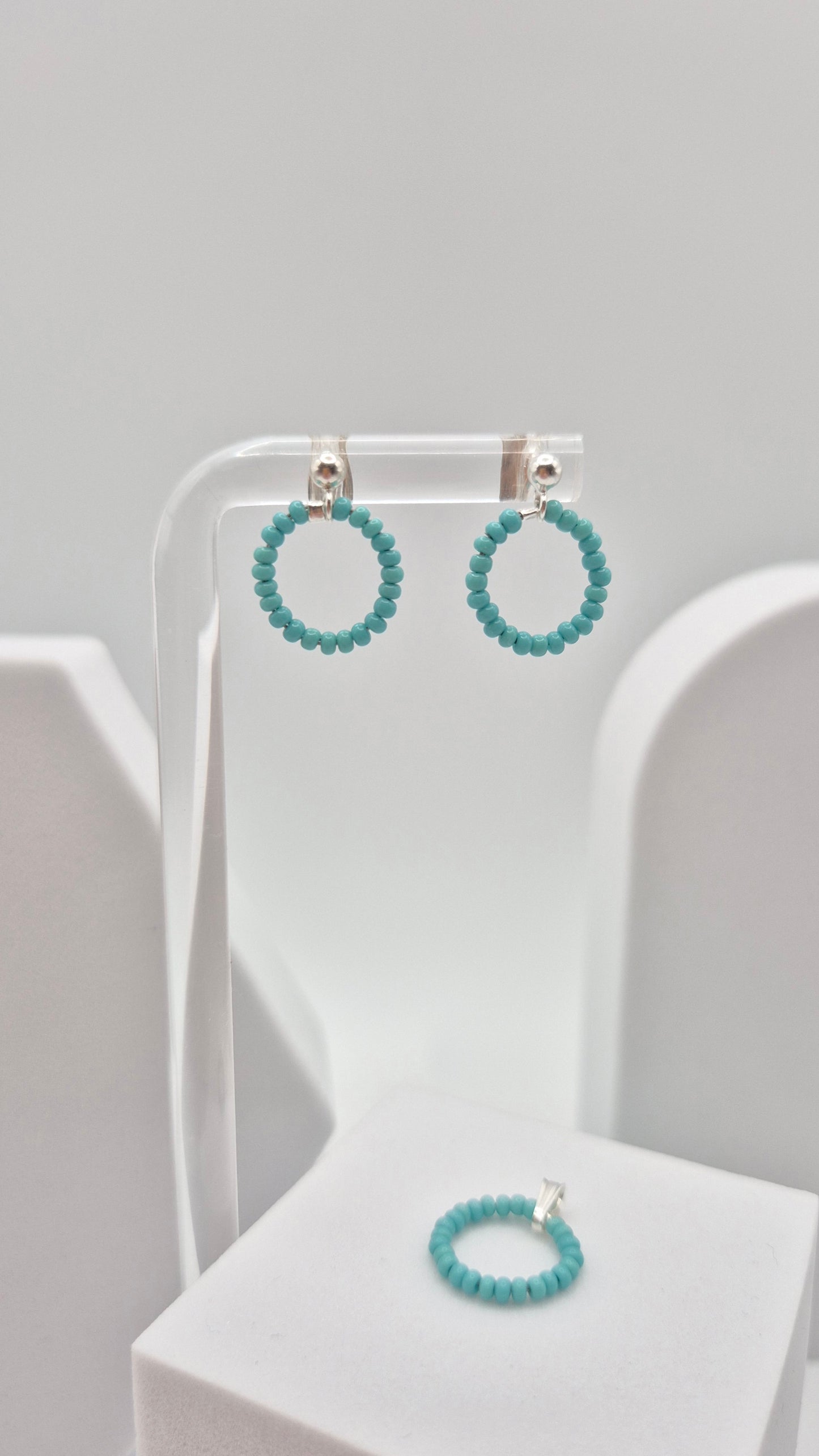 Ohr-Stecker Hänger RENGAS | Ring 13mm | Perlen 2mm
