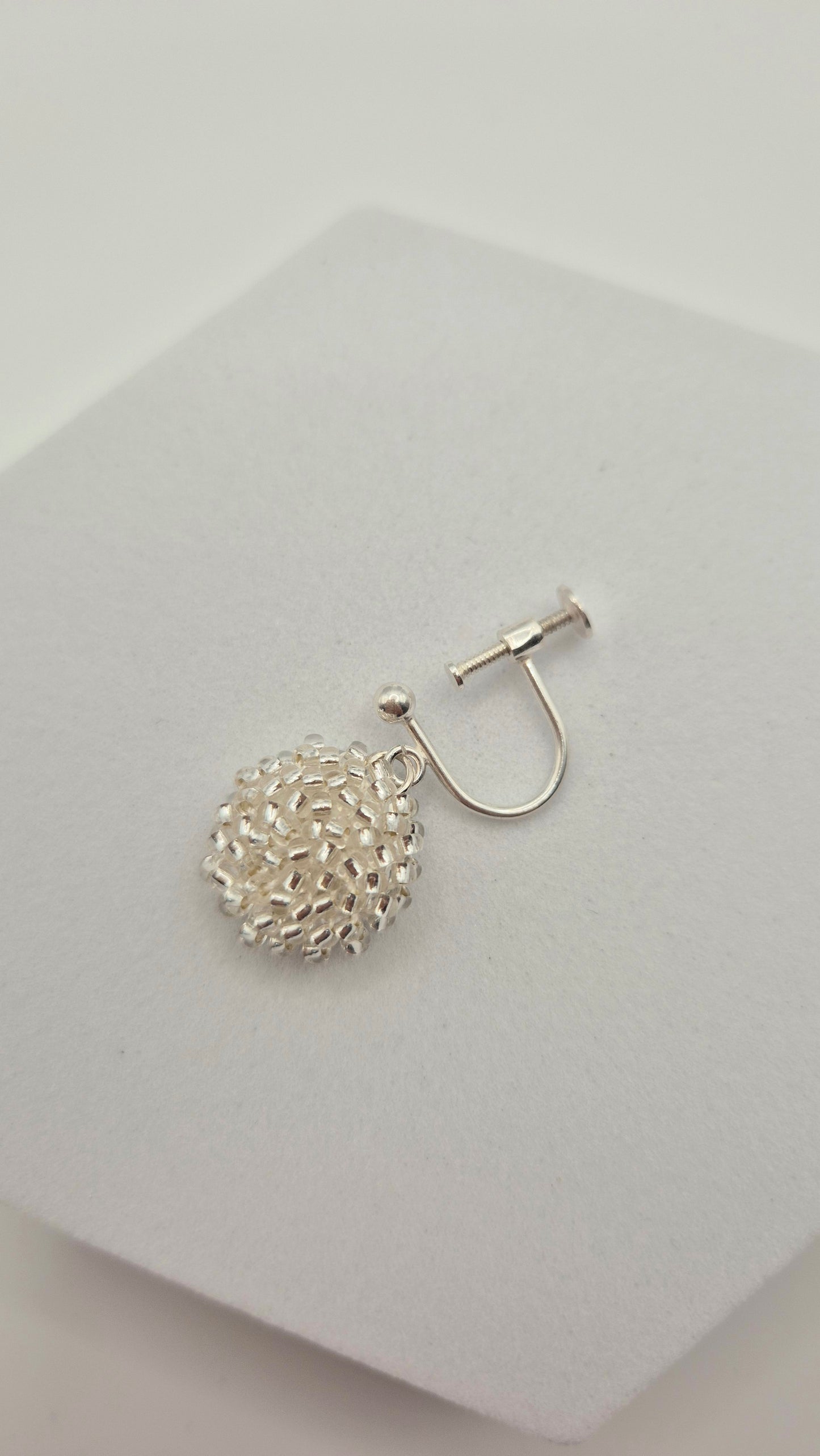 Ohrclips Hänger LINNSI - Linse 15 mm | Silber | Perlen 2mm