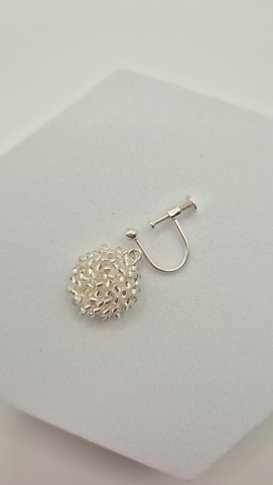 Ohrclips Hänger LINNSI - Linse 15 mm | Silber | Perlen 2mm