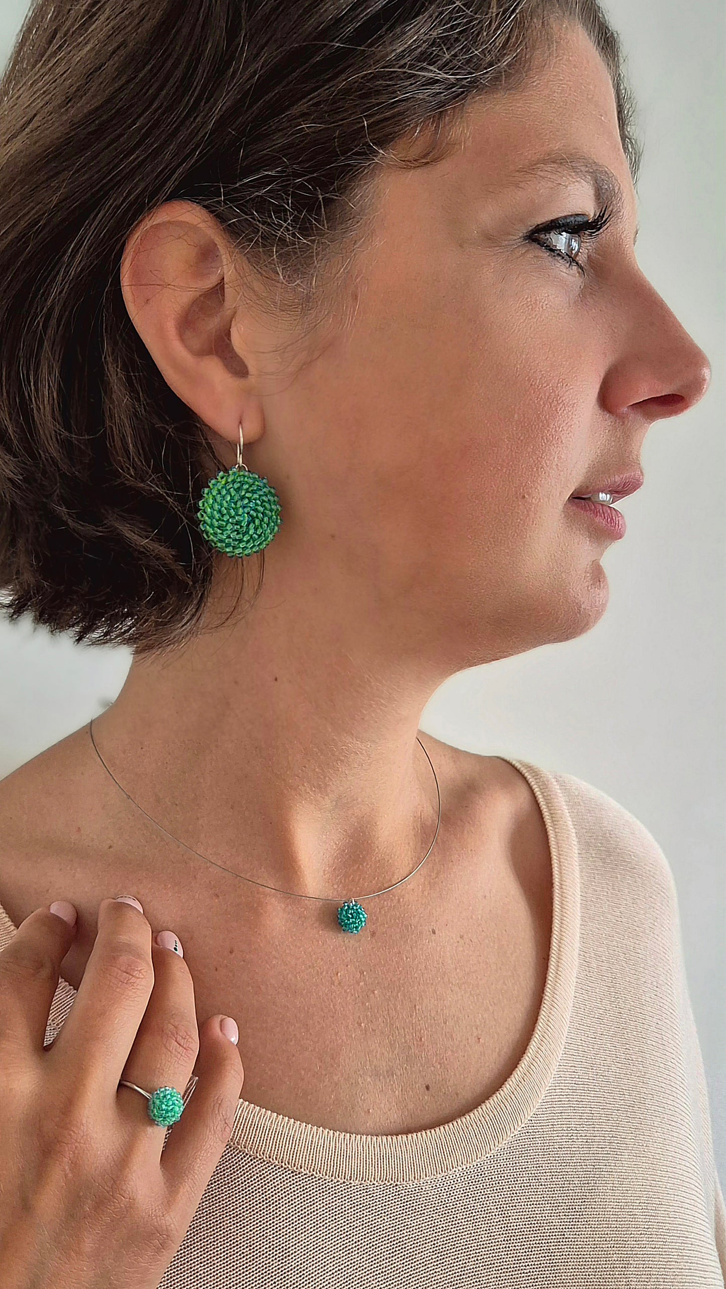 Kette LINNSI - Linse 10mm | Silber Perlen 2mm