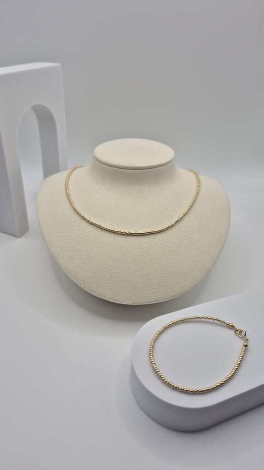 Armband RIVI | vergoldet | Perlen 2mm