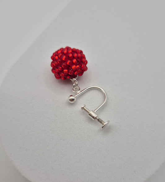 Ohrclips Hänger KUULA - Kugel 12mm | Silber | Perlen 2mm