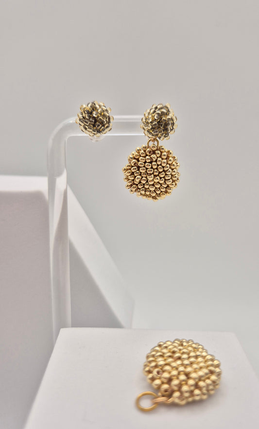 Ohr-Stecker Hänger 2-Teiler | Stecker 10mm | Linse 19mm | Perlen 2mm