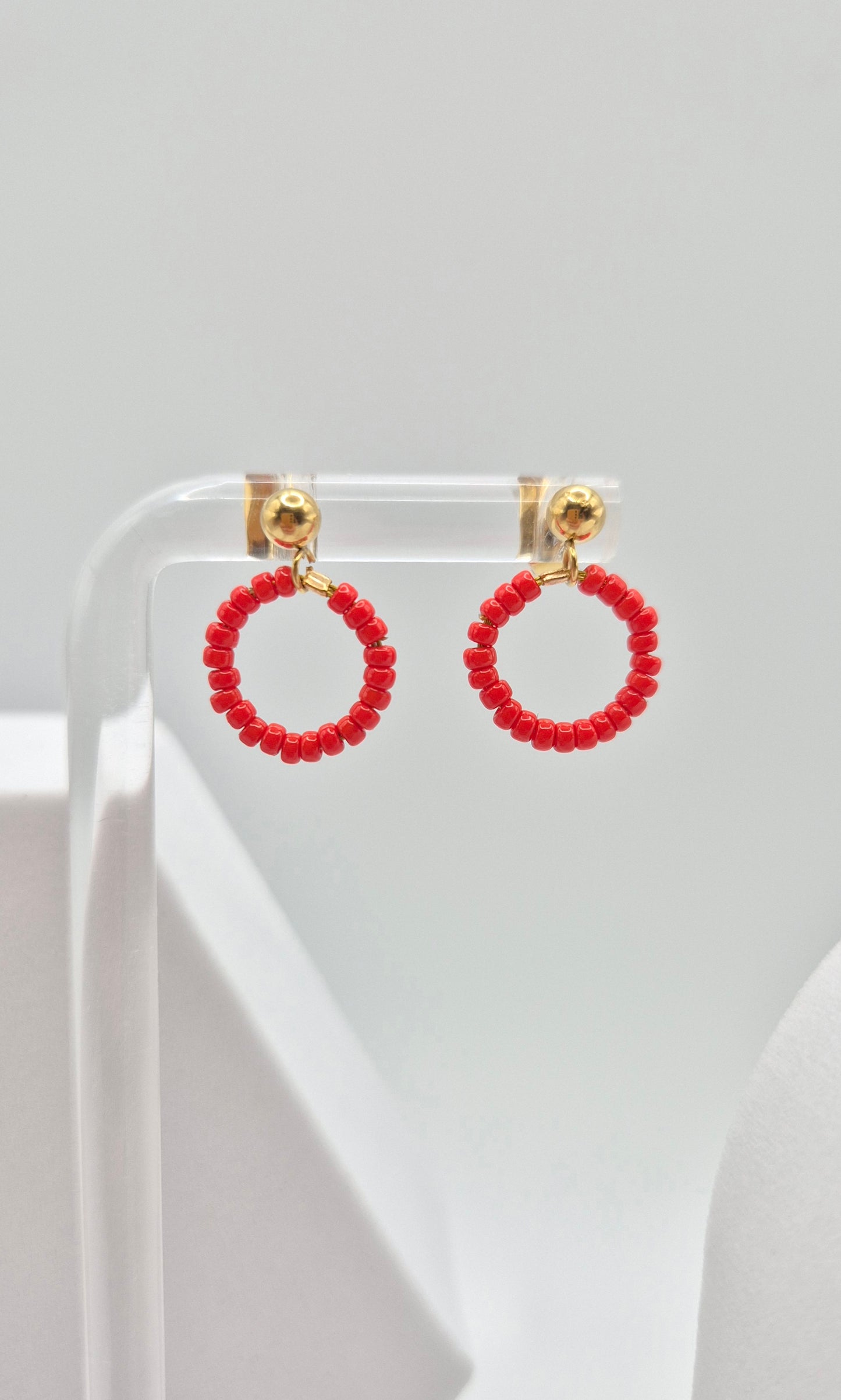 Ohr-Stecker Hänger RENGAS | Ring 13mm | Perlen 2mm