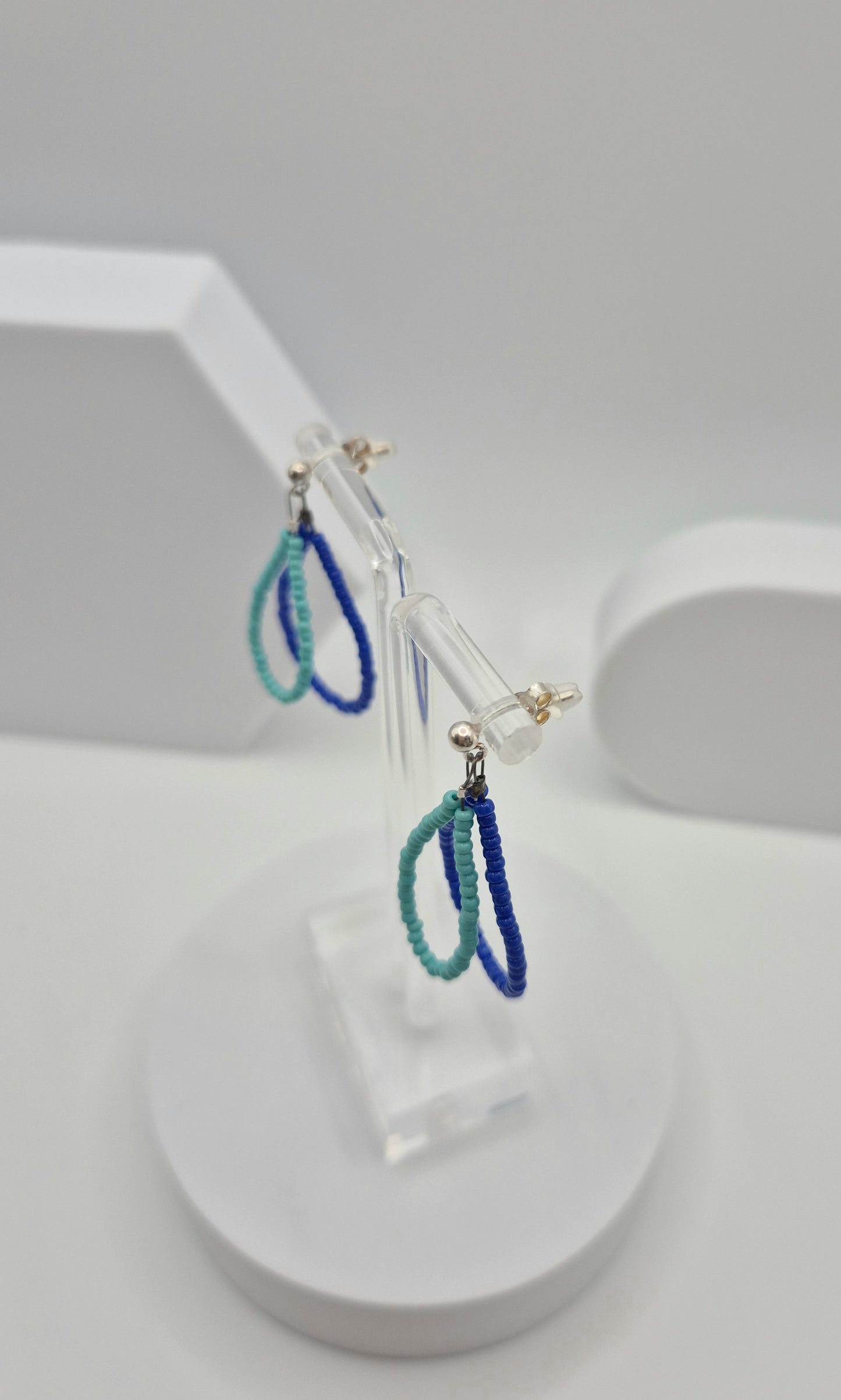 Ohr-Stecker Hänger DROPS | Tropfen 40mm | Perlen 2mm