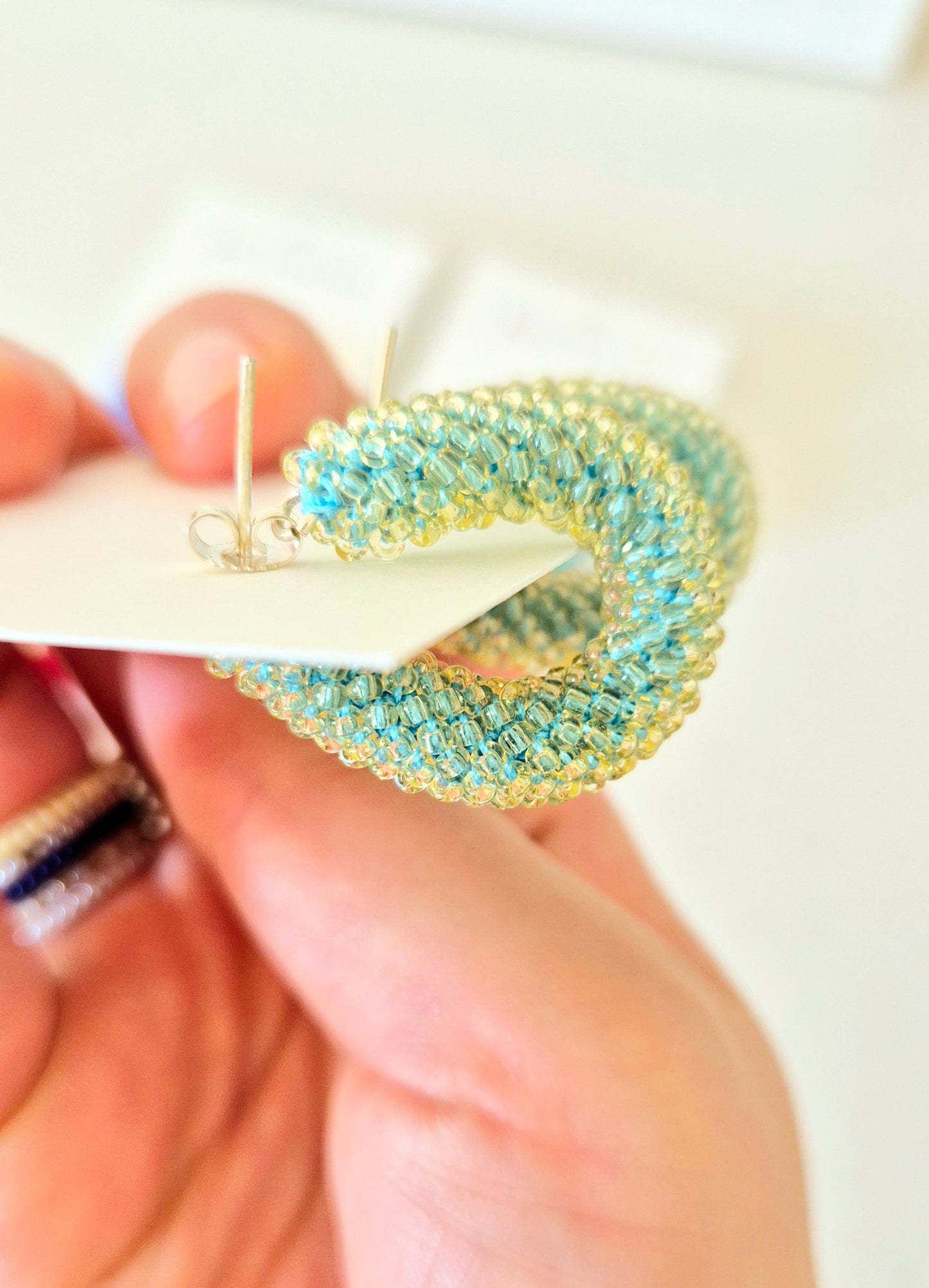 Creolen TUBE - Perlen 2mm