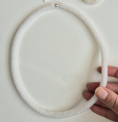 Halskette TUBE - Breite 10mm | Perlen 2,5mm