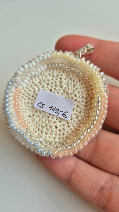 Halskette WHITE DOT 01 Unikat | Perlen 2,5 mm