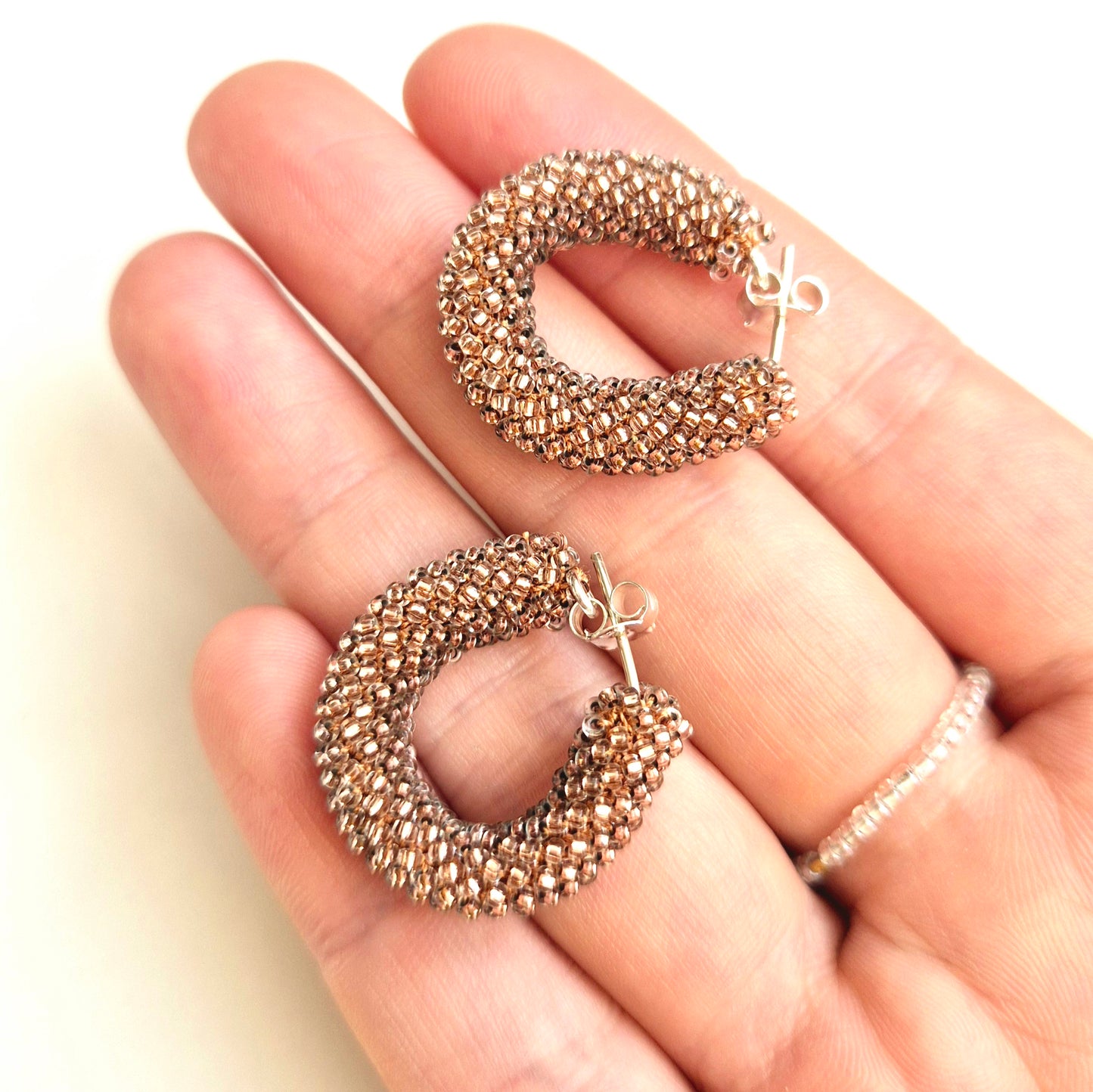 Creolen TUBE - Perlen 1mm