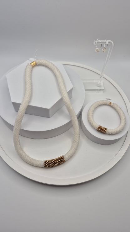 Halskette TUBE 2 - Breite 13mm | Perlen 2,5mm