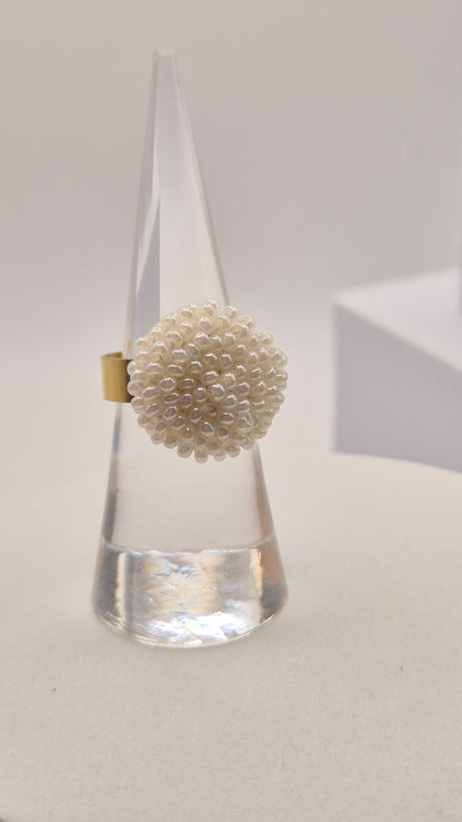Ring DOT - Linse 12mm - 26mm | vergoldet | Perlen 2mm