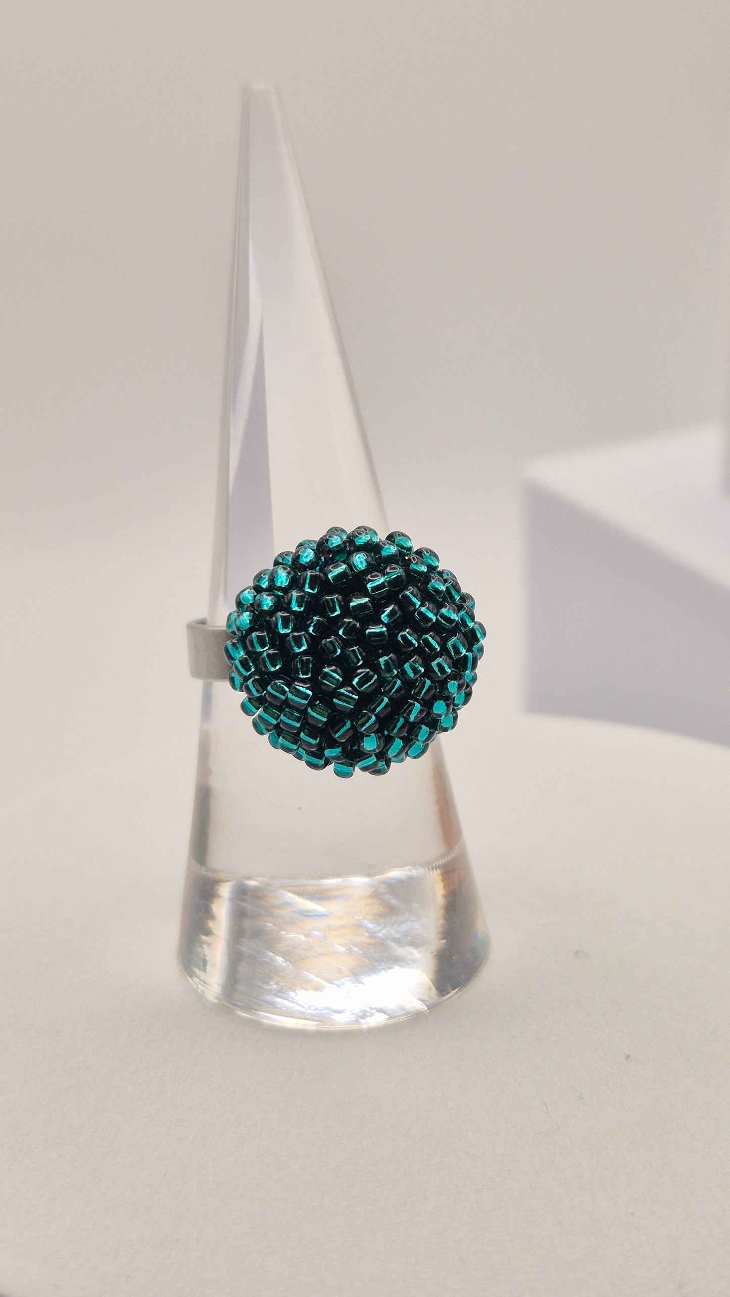 Ring DOT - Linse 12mm - 26mm | Edelstahl | Perlen 2mm