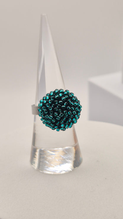Ring DOT - Linse 12mm - 26mm | Edelstahl | Perlen 2mm