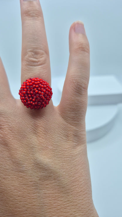 Ring DOT - Linse 12mm - 26mm | Edelstahl | Perlen 2mm