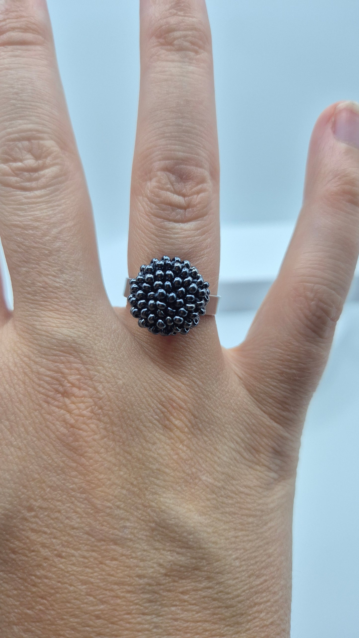 Ring DOT - Linse 12mm - 26mm | Edelstahl | Perlen 2mm