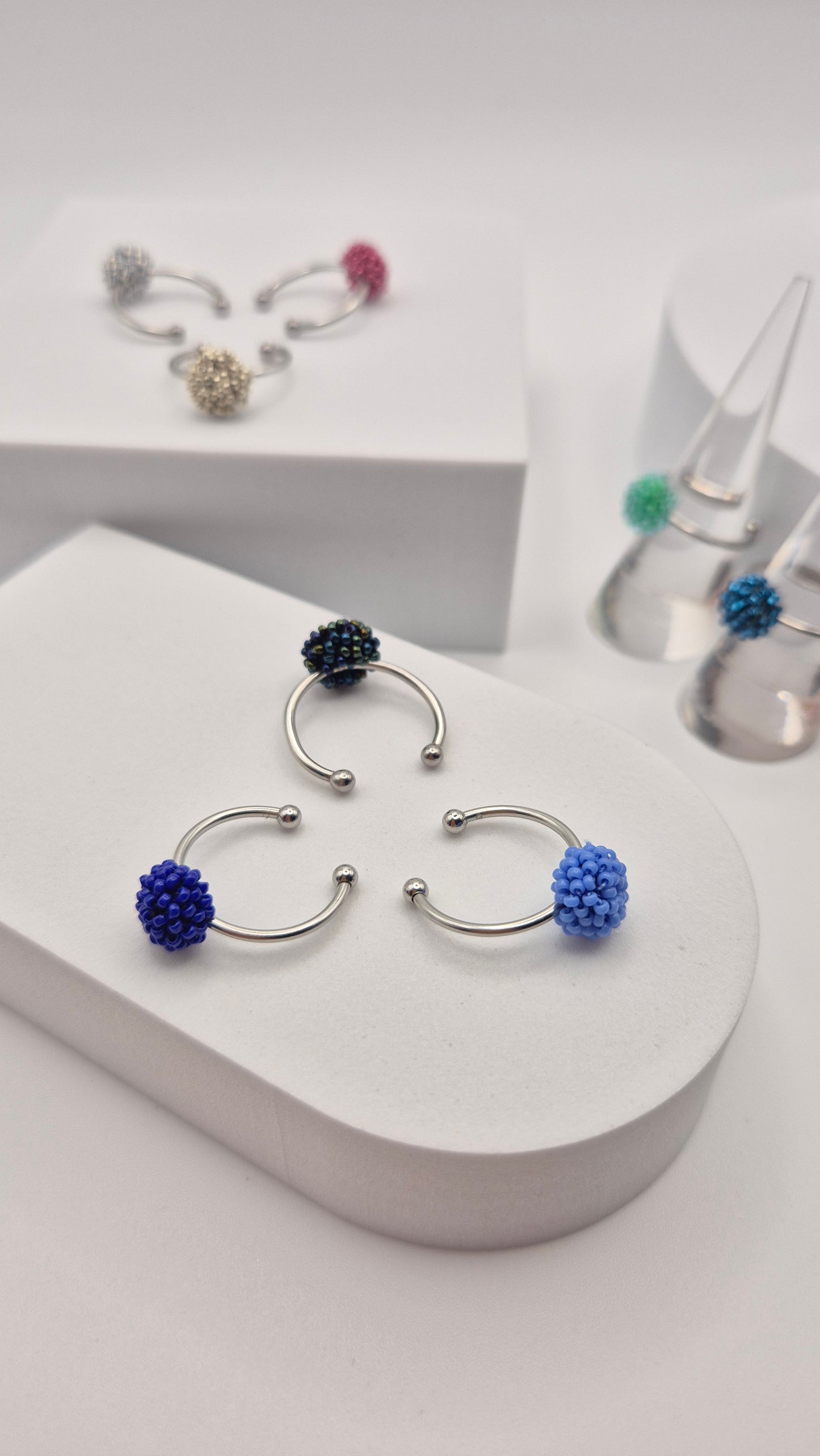 Ring DOT - Linse 8-10mm | Edelstahl | Perlen 1mm