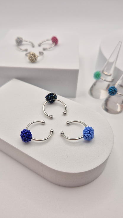 Ring DOT - Linse 8-10mm | Edelstahl | Perlen 1mm