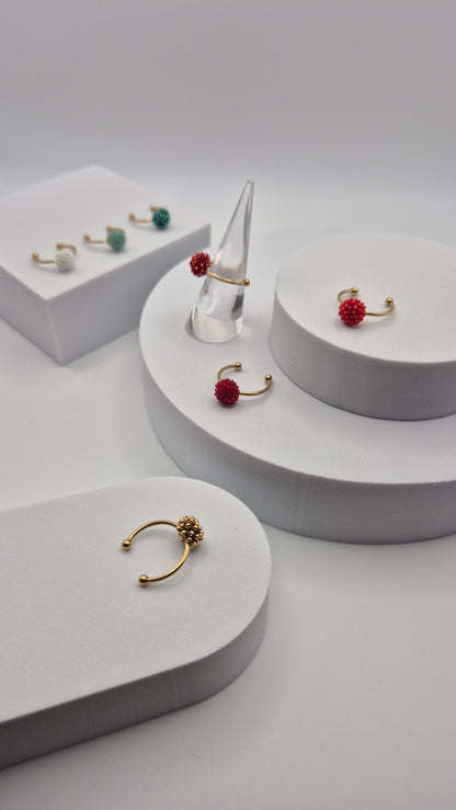 Ring DOT - Linse 8-10mm | vergoldet | Perlen 1mm