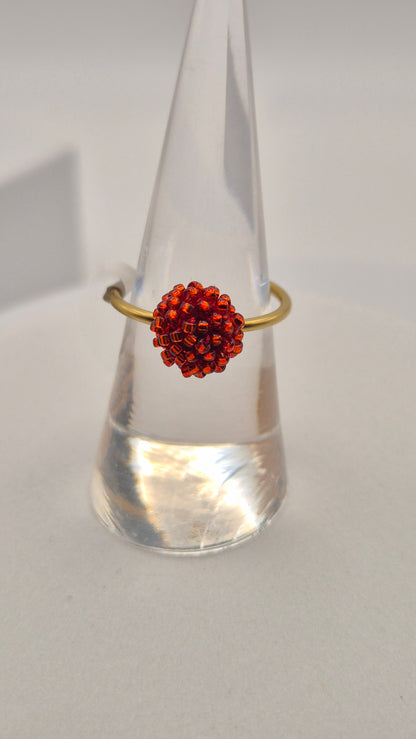 Ring DOT - Linse 8-10mm | vergoldet | Perlen 1mm