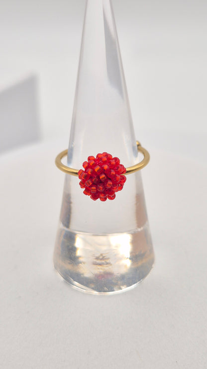 Ring DOT - Linse 8-10mm | vergoldet | Perlen 1mm