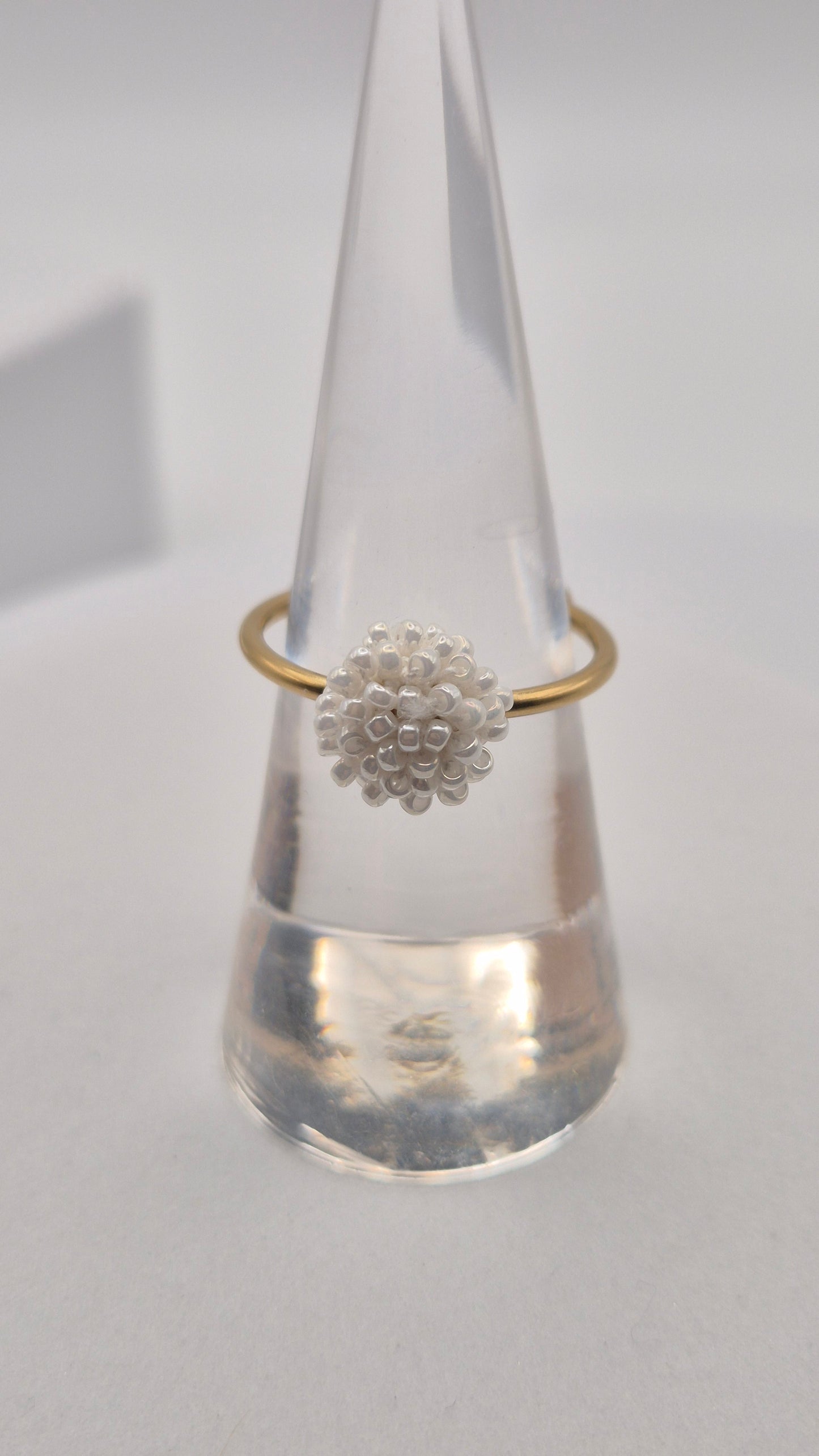 Ring DOT - Linse 8-10mm | vergoldet | Perlen 1mm