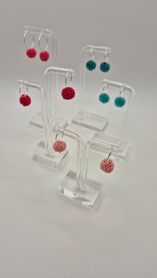 Creolen KUULA - Kugel 12mm | Silber | Perlen 2mm