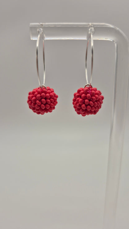Creolen KUULA - Kugel 12mm | Silber | Perlen 2mm