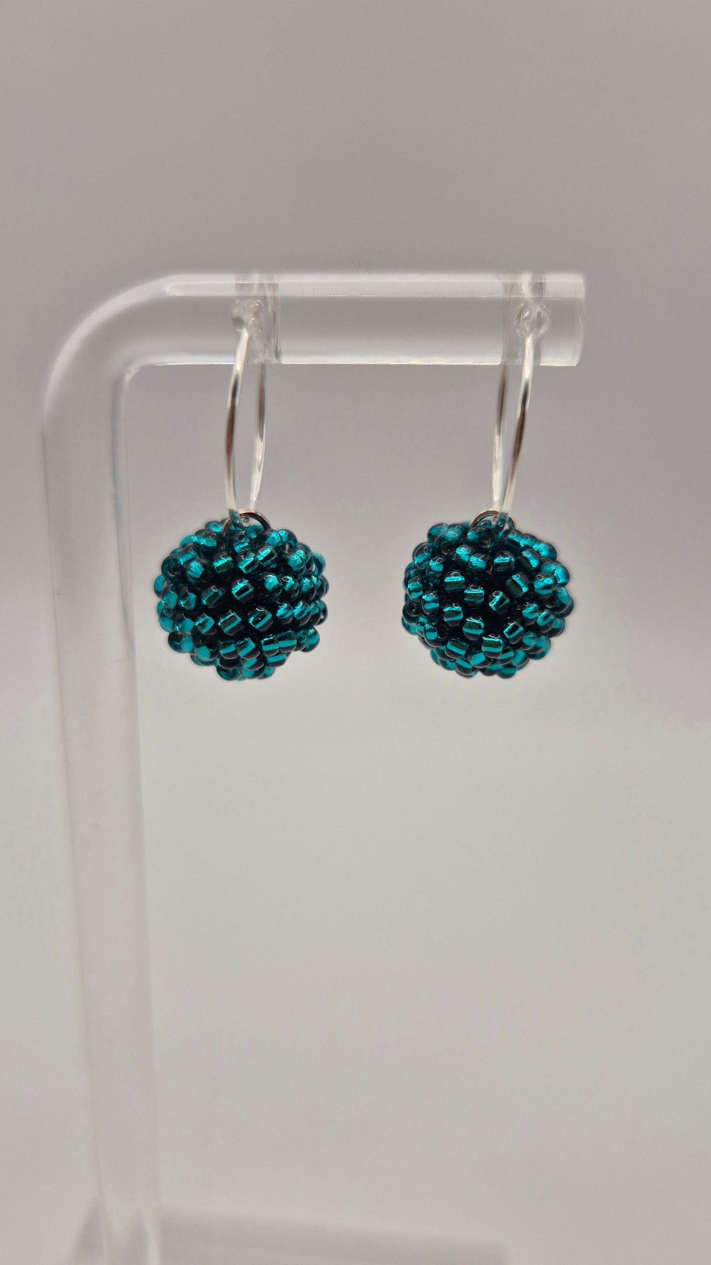 Creolen KUULA - Kugel 12mm | Silber | Perlen 2mm