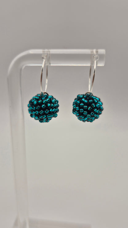 Creolen KUULA - Kugel 12mm | Silber | Perlen 2mm