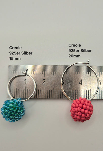 Creolen KUULA - Kugel 12mm | Silber | Perlen 2mm