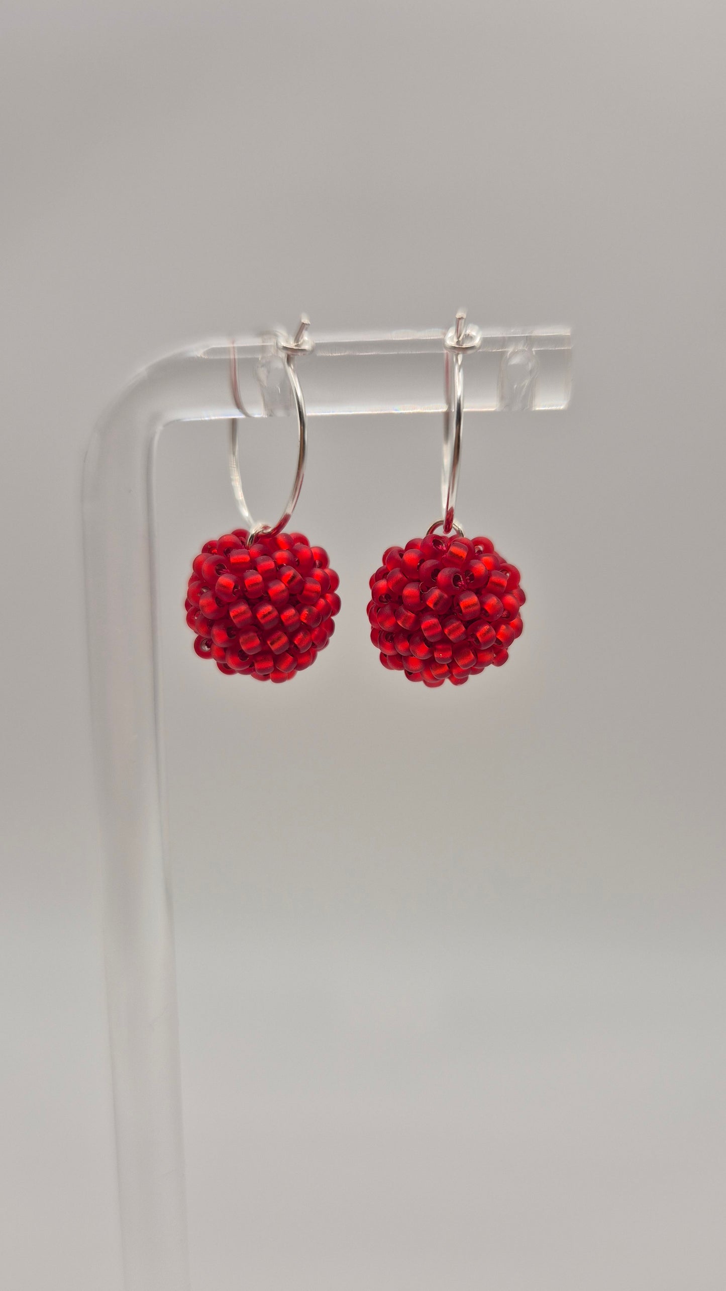 Creolen KUULA - Kugel 12mm | Silber | Perlen 2mm